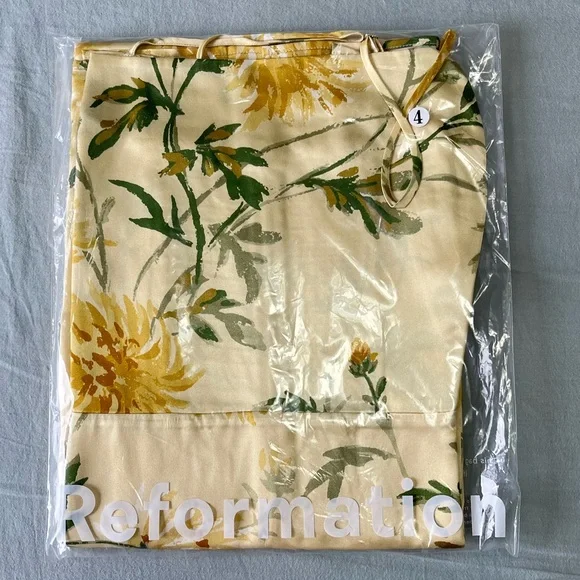 Reformation Frankie Silk Dress - Honeyglow - Picture 7 of 7